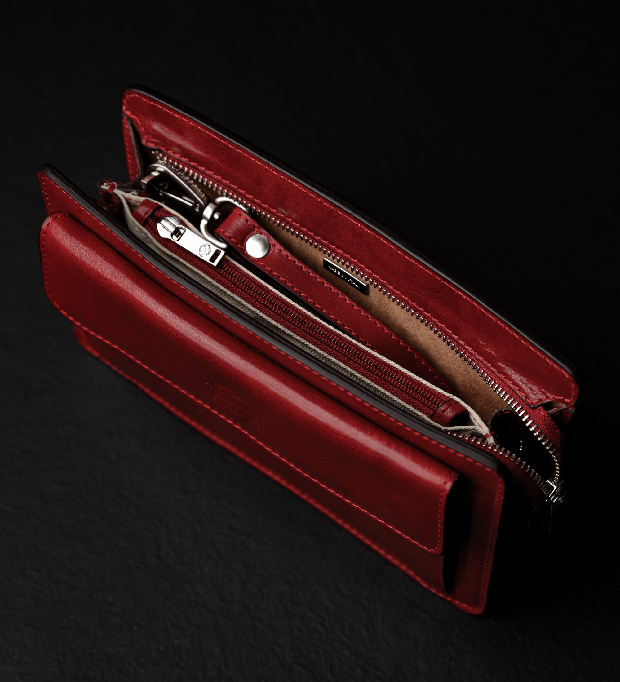 Clutch aus braunem Leder - Decameron