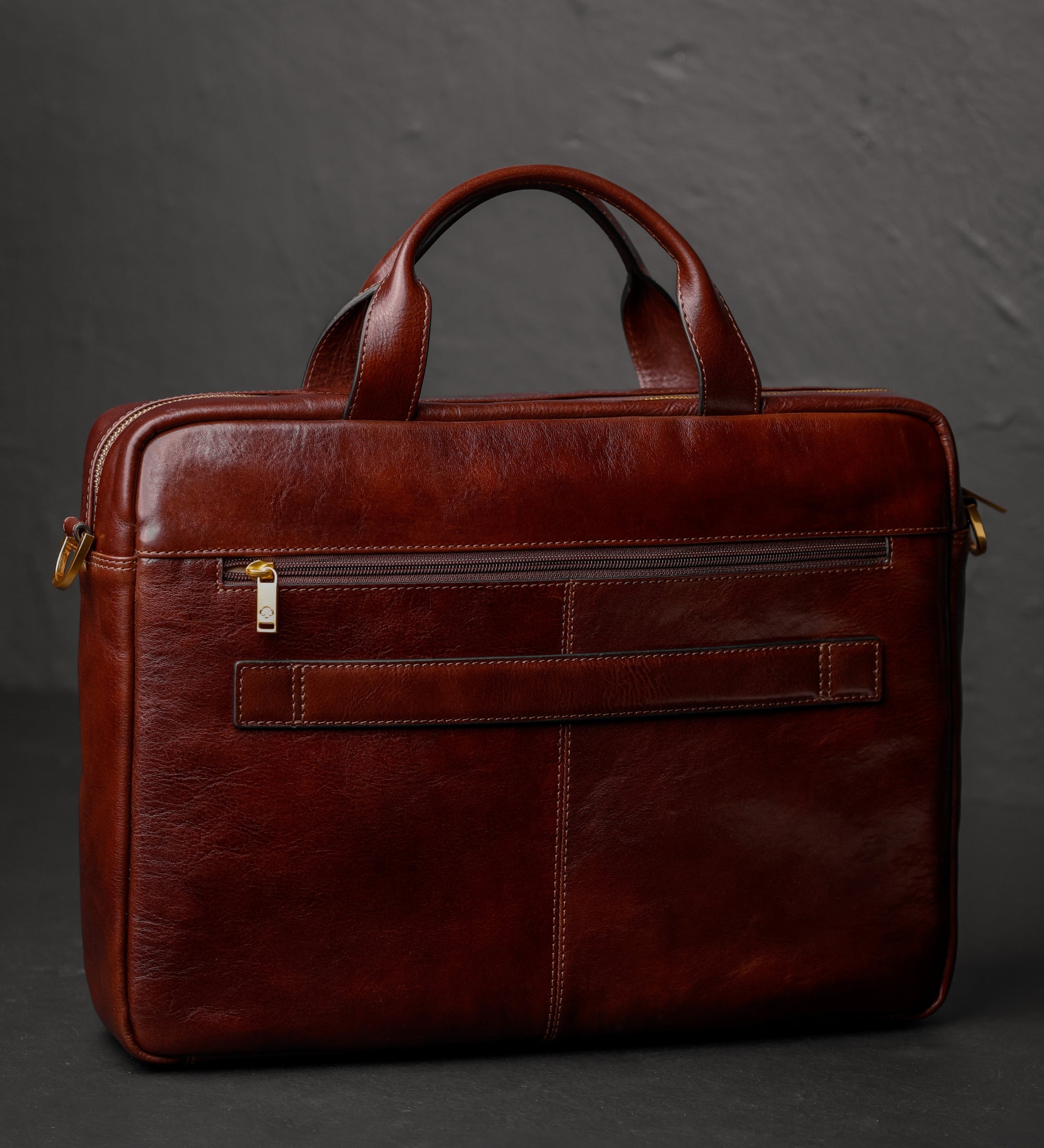 Large Leather Briefcase Laptop Bag - The Chateau