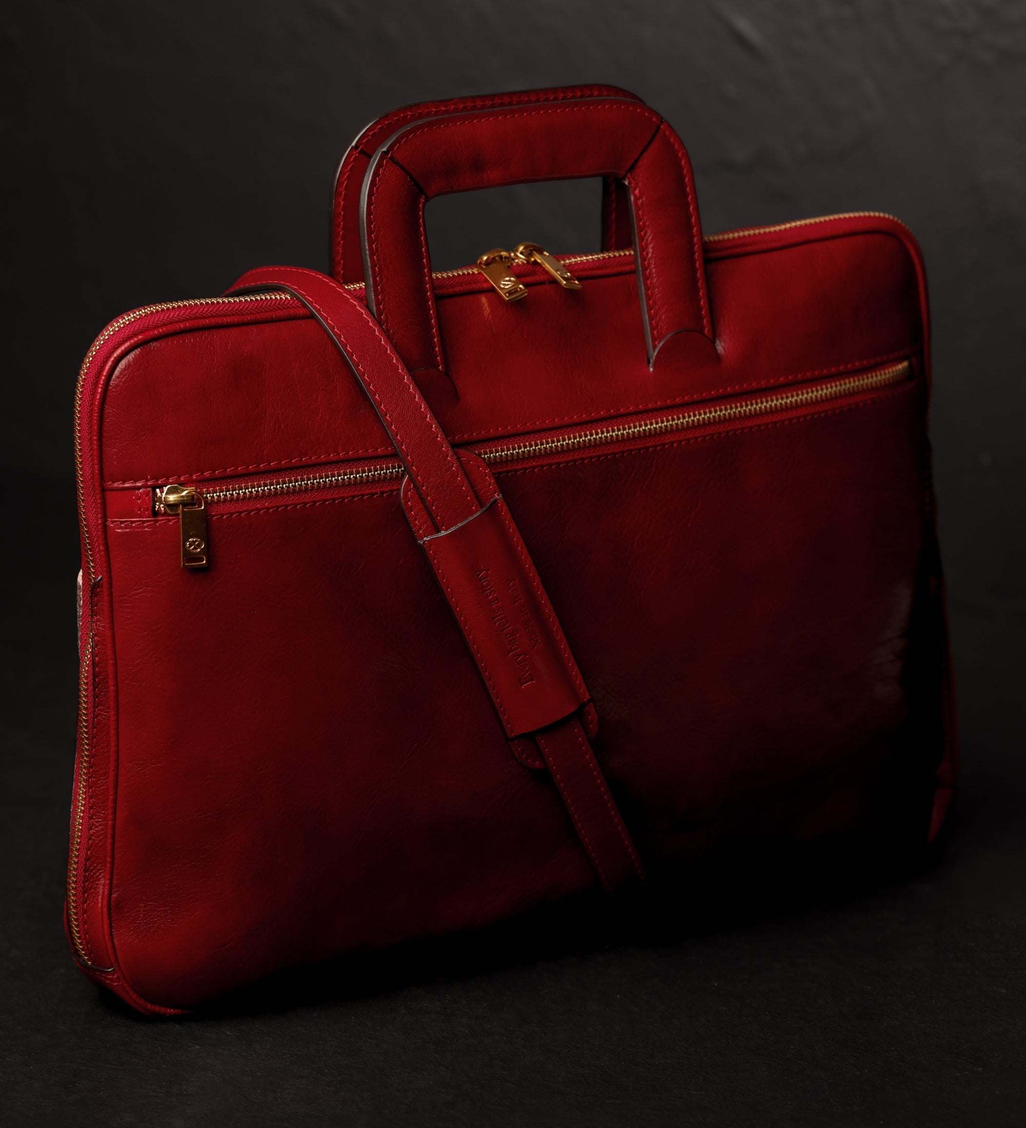 Aktentasche aus vollnarbigem italienischem Leder - Brave New World