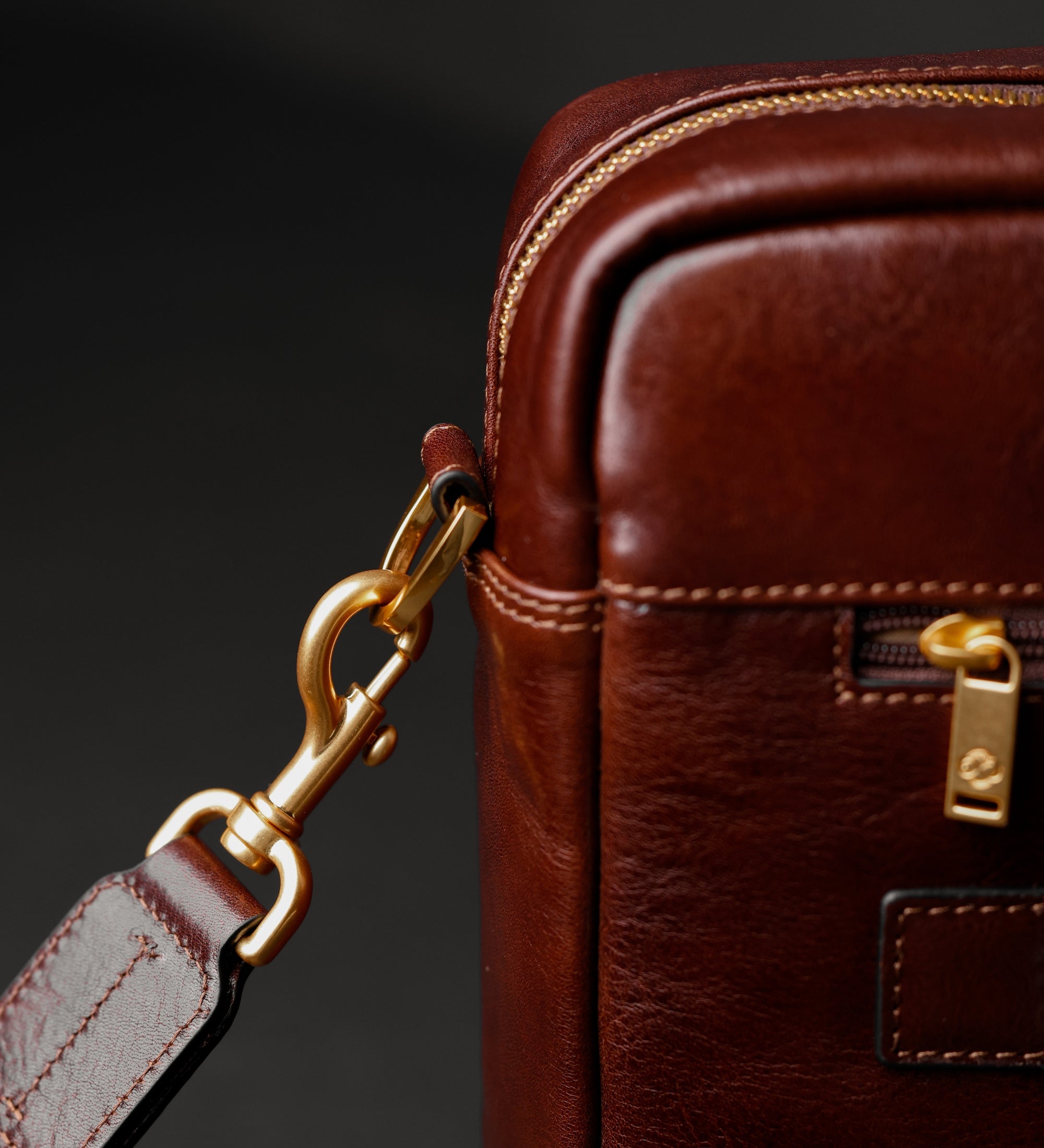 Large Leather Briefcase Laptop Bag - The Chateau