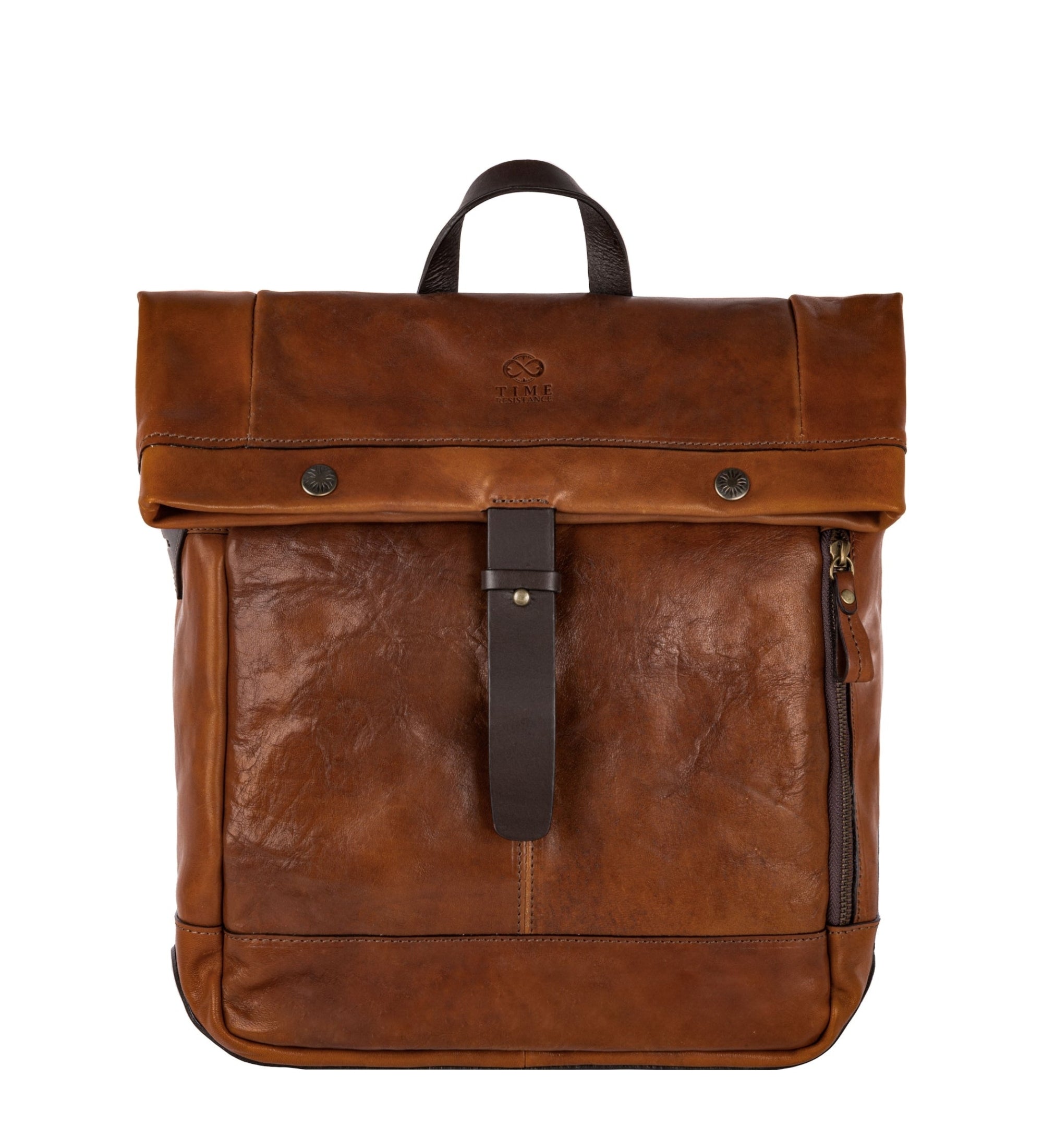 Leather Roll-Top Backpack for Women