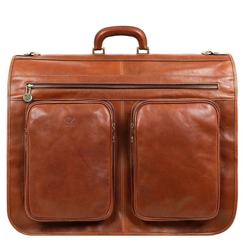 Full Grain Italian Leather Garment / Suit Bag - The Big Sleep Time Resistance
