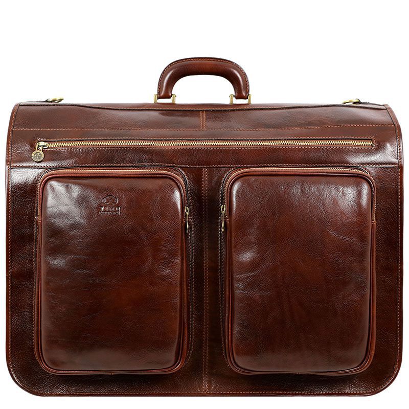 Full Grain Italian Leather Garment / Suit Bag - The Big Sleep Time Resistance