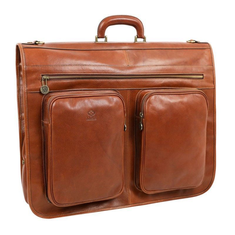 Full Grain Italian Leather Garment / Suit Bag - The Big Sleep Time Resistance