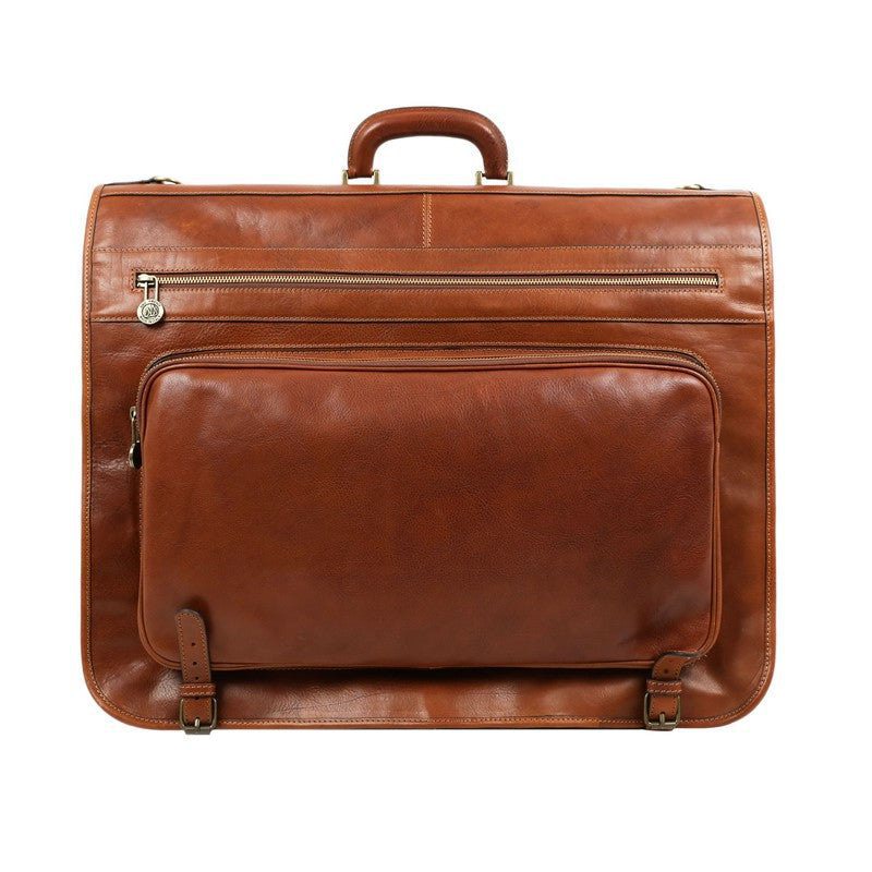 Full Grain Italian Leather Garment / Suit Bag - The Big Sleep Time Resistance