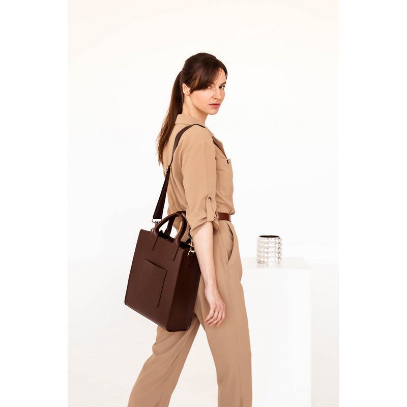 Full Grain Italian Leather Tote Bag - The Republic Time Resistance