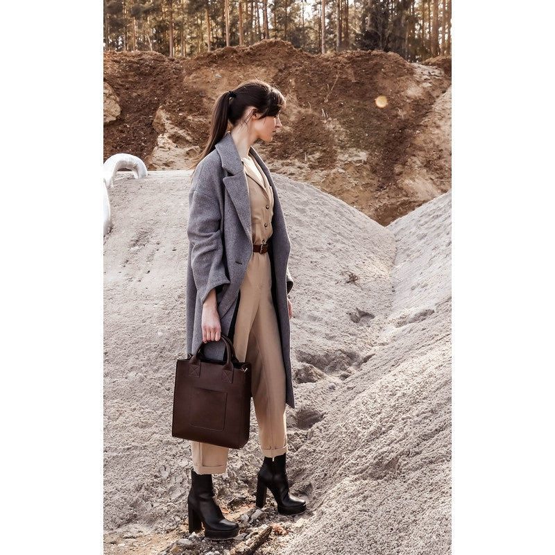 Full Grain Italian Leather Tote Bag - The Republic Time Resistance