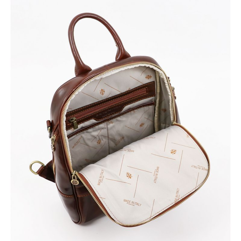 Womens Full Grain Italian Leather Backpack Convertible Bag - Regeneration Time Resistance