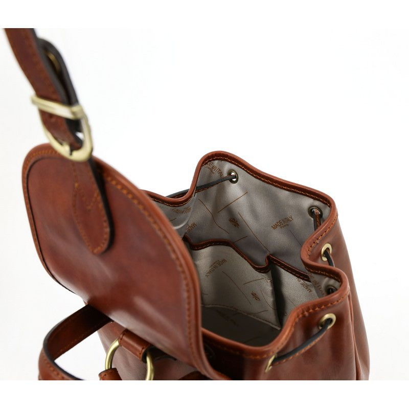 Full Grain Italian Leather Backpack - White Noise Time Resistance