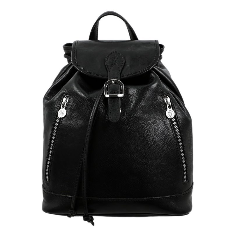 Full Grain Italian Leather Backpack - White Noise Time Resistance