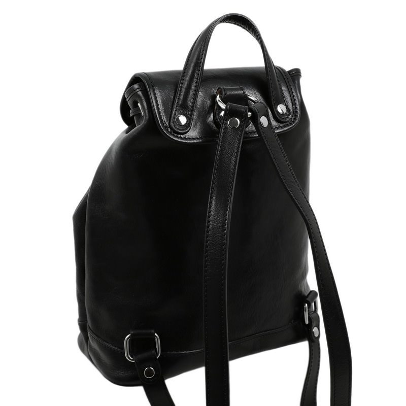 Full Grain Italian Leather Backpack - White Noise Time Resistance