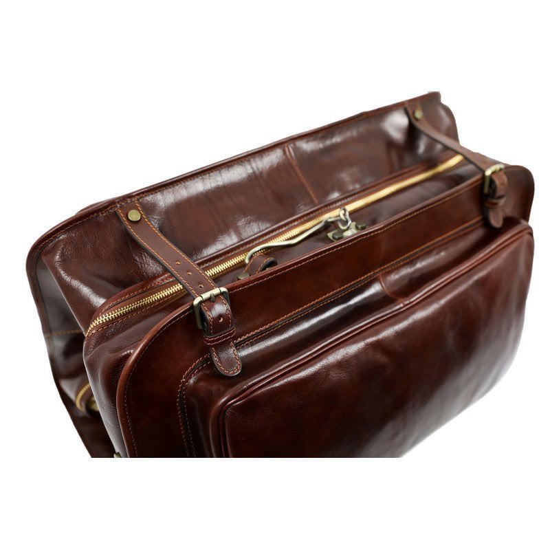 Full Grain Italian Leather Garment / Suit Bag - The Big Sleep Time Resistance