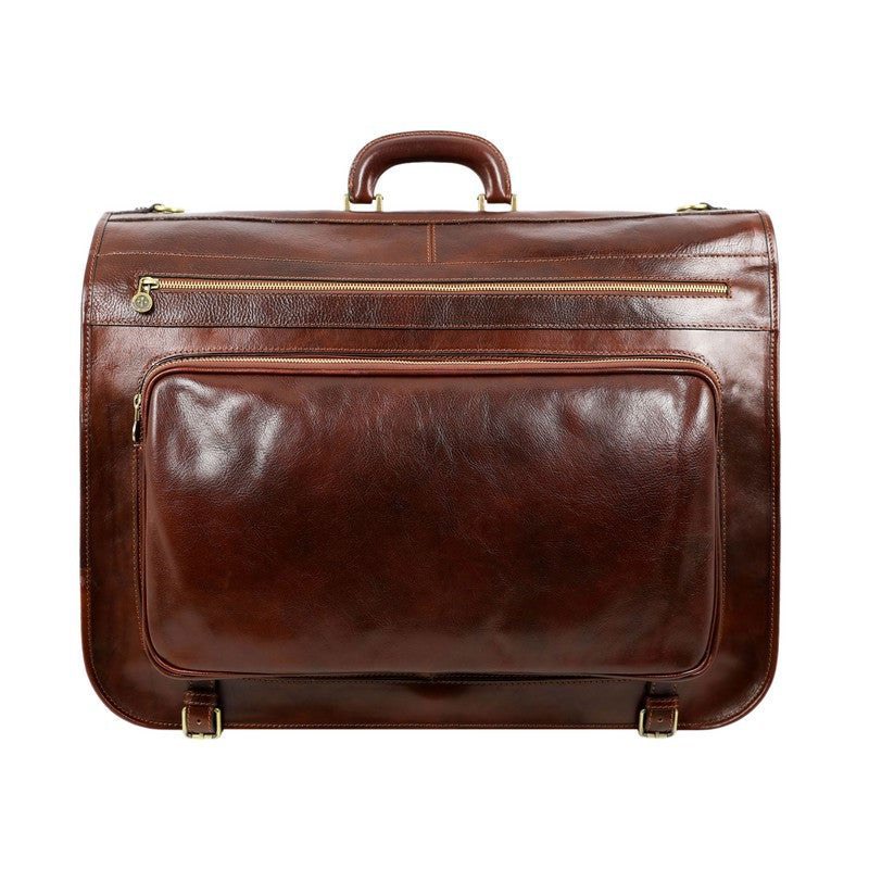 Full Grain Italian Leather Garment / Suit Bag - The Big Sleep Time Resistance