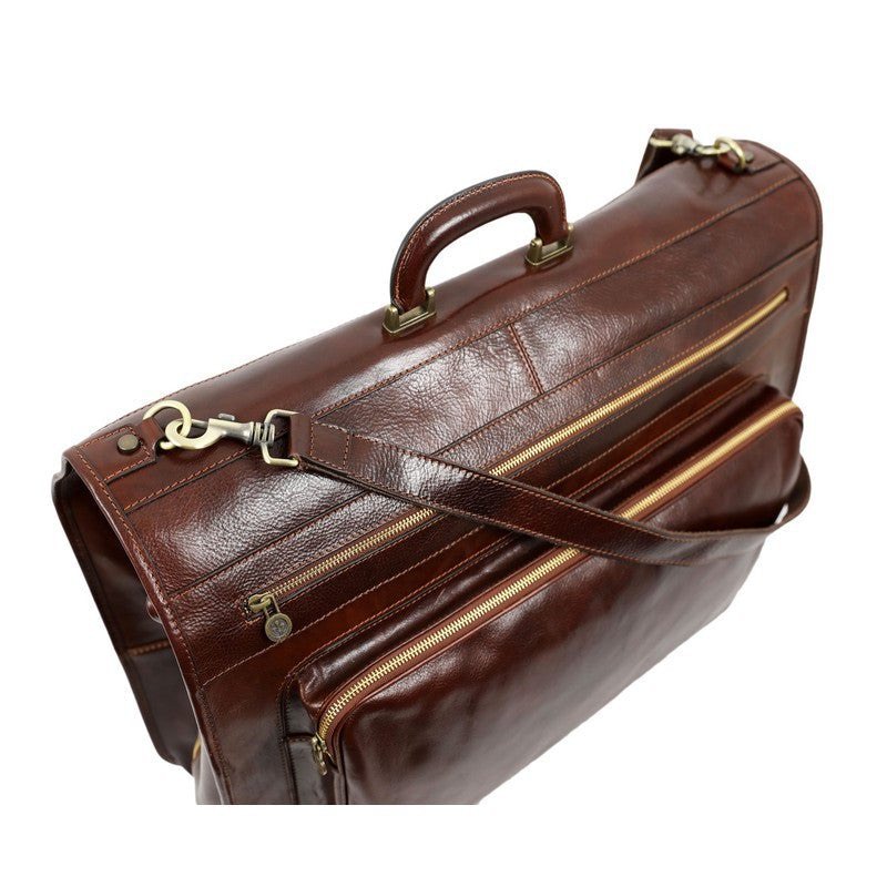 Full Grain Italian Leather Garment / Suit Bag - The Big Sleep Time Resistance