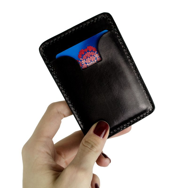 Full Grain Italian Leather Credit Card Case Business Card / Wallet Case - 1984 Time Resistance