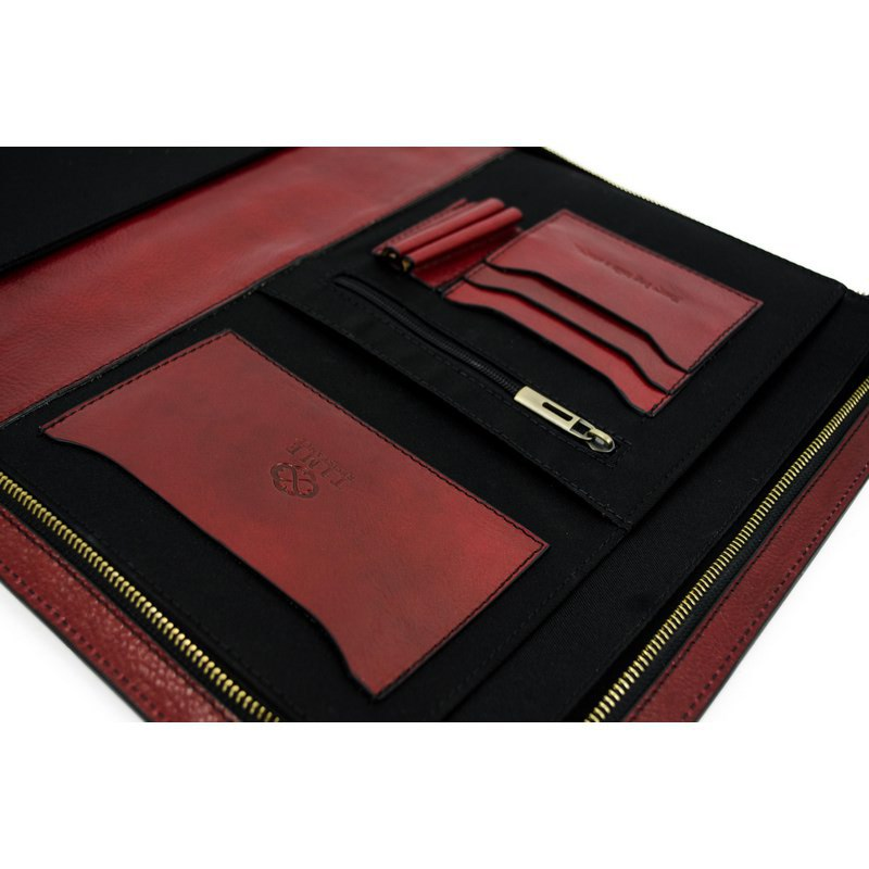 Full Grain Italian Leather A4 Documents Folder Organizer - Candide Time Resistance