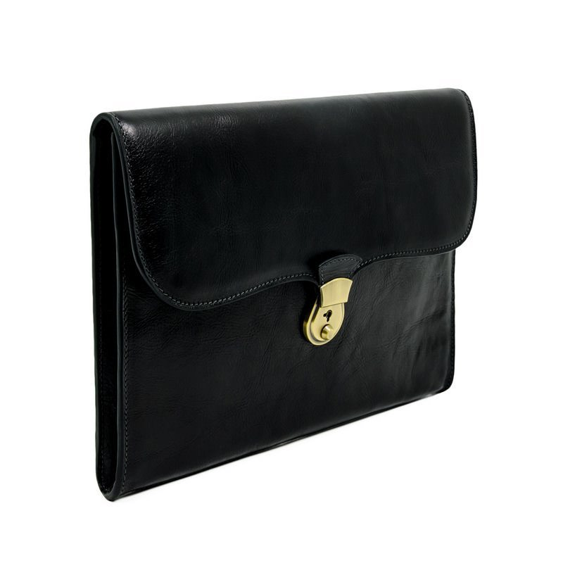 Full Grain Italian Leather Portfolio Document Holder - Age of Innocence Time Resistance