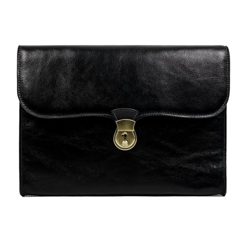 Full Grain Italian Leather Portfolio Document Holder - Age of Innocence Time Resistance