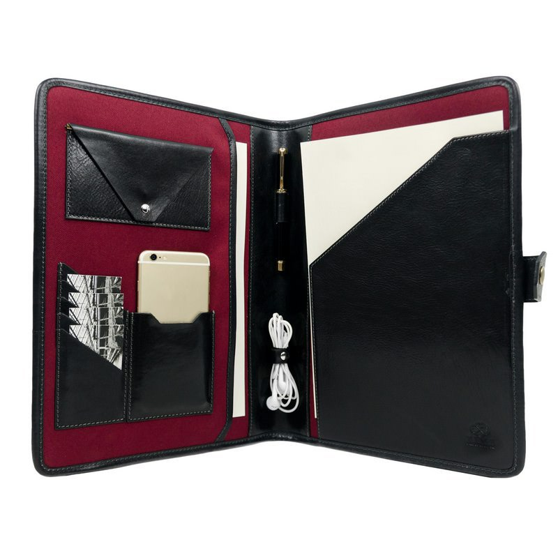 Full Grain Italian Leather A4 Documents Folder Organizer - The Call of the Wild Time Resistance