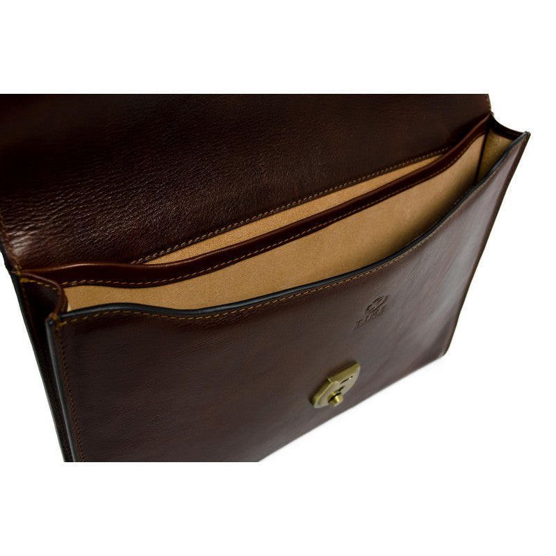 Full Grain Italian Leather Portfolio Document Holder - Age of Innocence Time Resistance