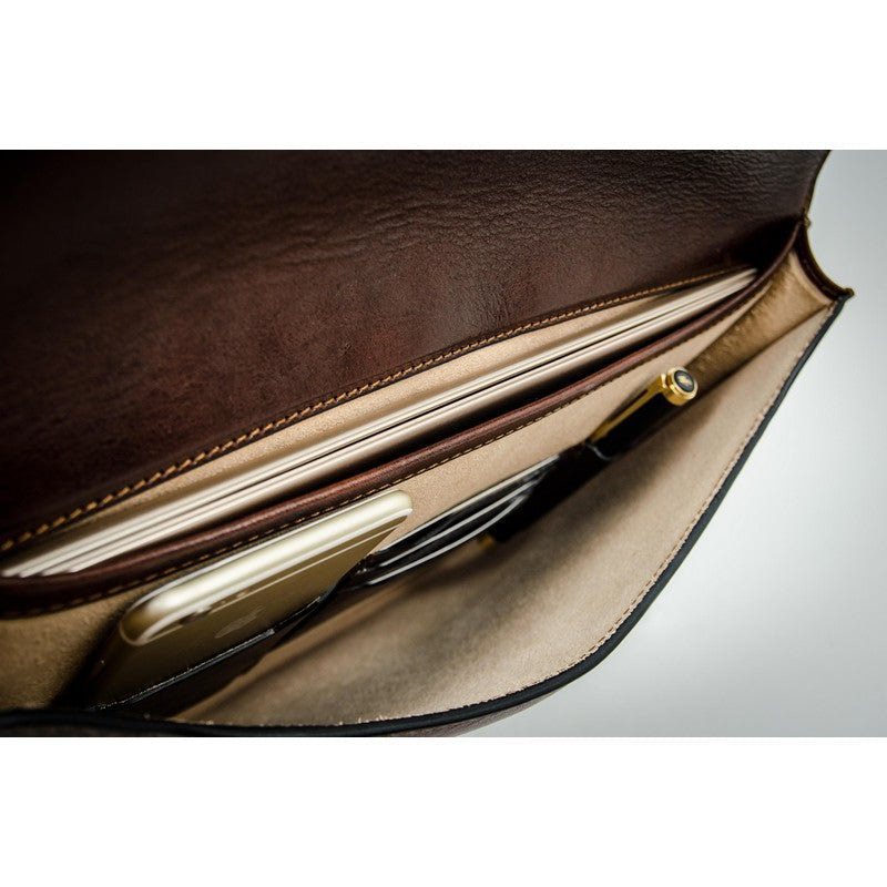 Full Grain Italian Leather Portfolio Document Holder - Age of Innocence Time Resistance