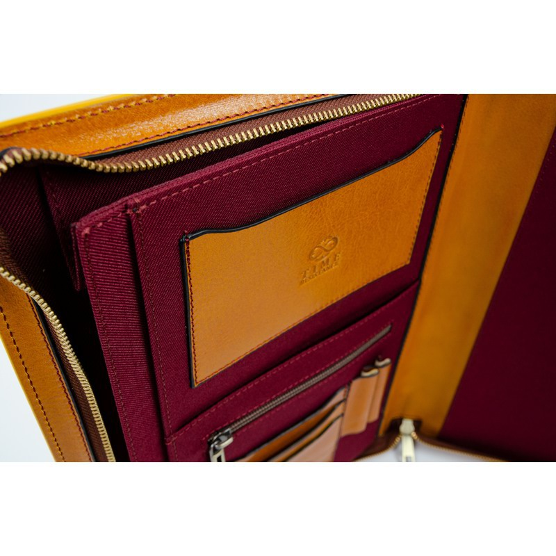 Full Grain Italian Leather A4 Documents Folder Organizer - Candide Time Resistance