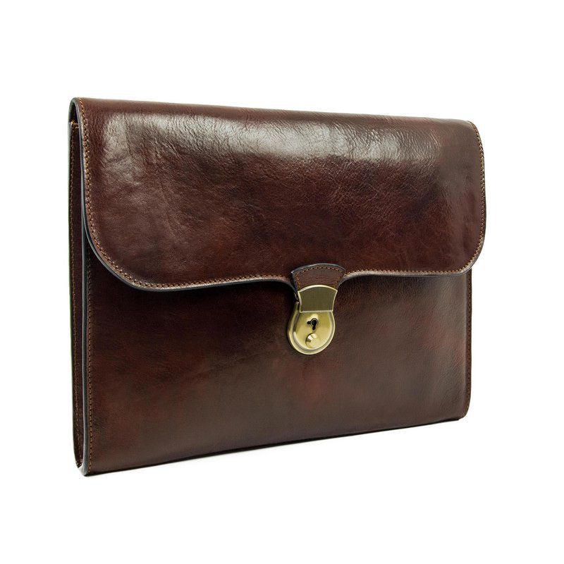 Full Grain Italian Leather Portfolio Document Holder - Age of Innocence Time Resistance