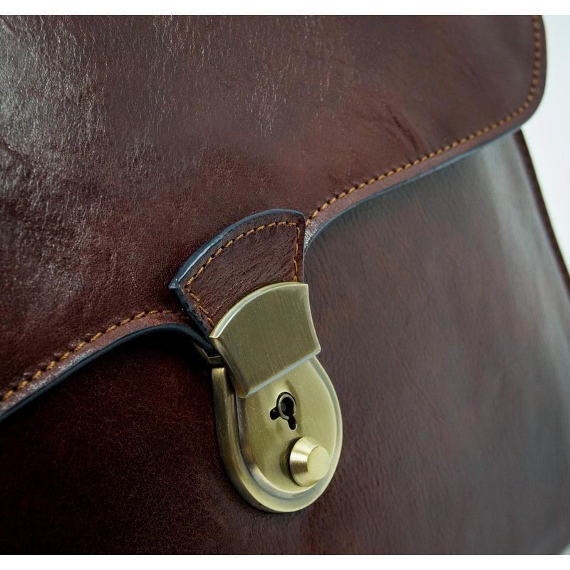 Full Grain Italian Leather Portfolio Document Holder - Age of Innocence Time Resistance