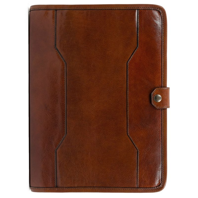 Full Grain Italian Leather A4 Documents Folder Organizer - The Call of the Wild Time Resistance