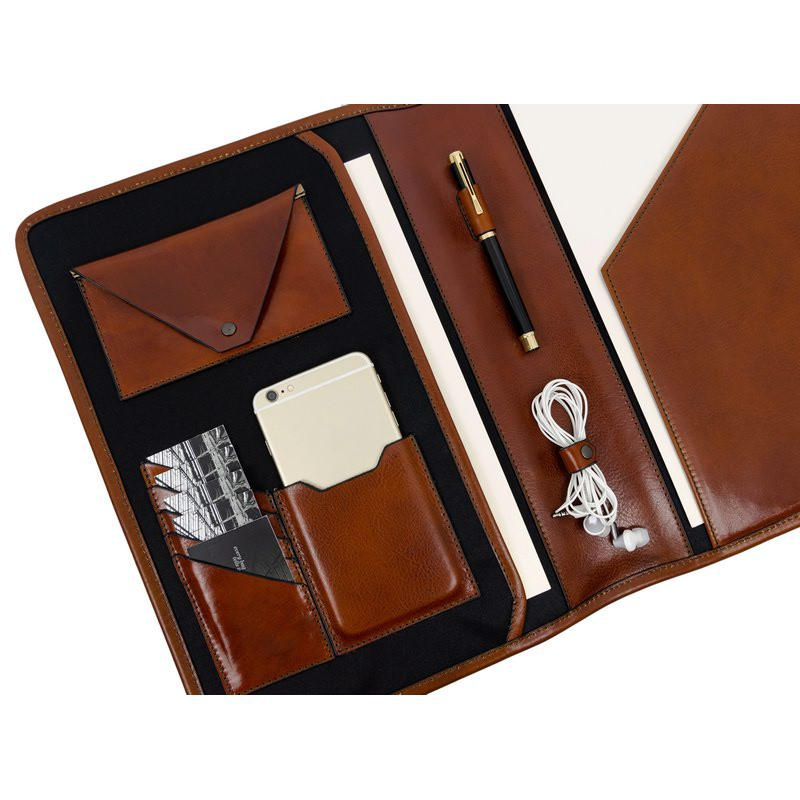 Full Grain Italian Leather A4 Documents Folder Organizer - The Call of the Wild Time Resistance