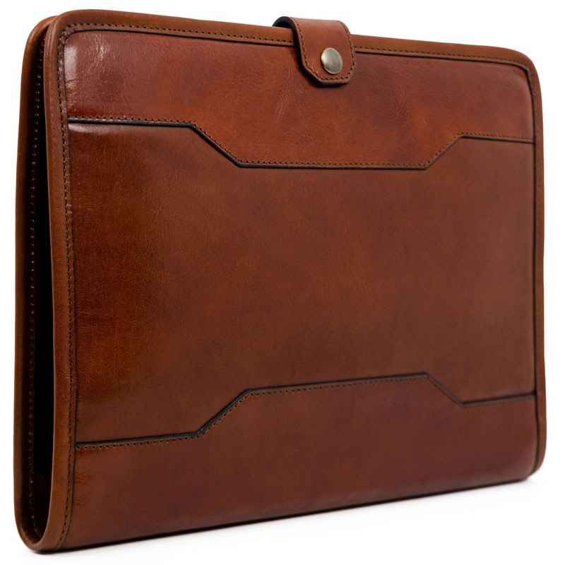 Full Grain Italian Leather A4 Documents Folder Organizer - The Call of the Wild Time Resistance