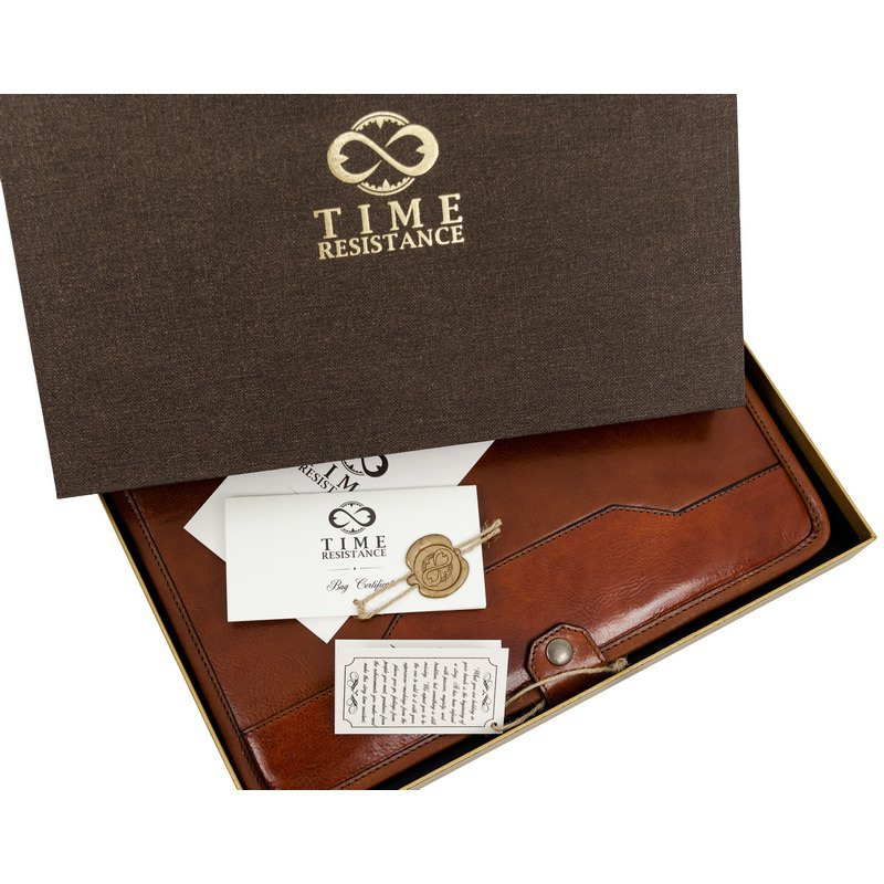 Full Grain Italian Leather A4 Documents Folder Organizer - The Call of the Wild Time Resistance