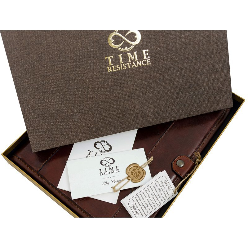 Full Grain Italian Leather A4 Documents Folder Organizer - The Call of the Wild Time Resistance