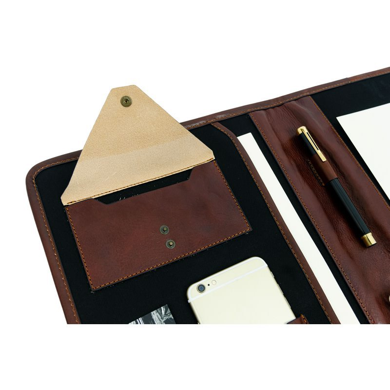 Full Grain Italian Leather A4 Documents Folder Organizer - The Call of the Wild Time Resistance