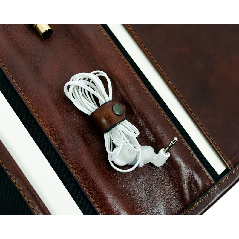 Full Grain Italian Leather A4 Documents Folder Organizer - The Call of the Wild Time Resistance