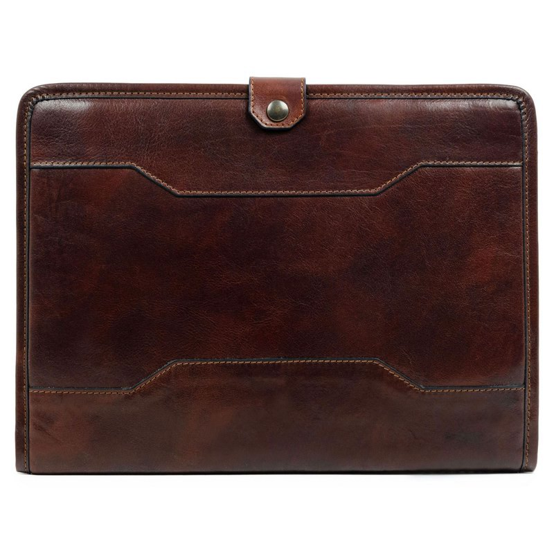Full Grain Italian Leather A4 Documents Folder Organizer - The Call of the Wild Time Resistance