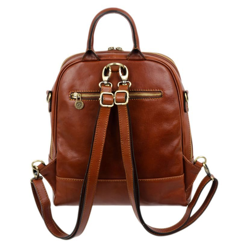 Womens Full Grain Italian Leather Backpack Convertible Bag - Regeneration Time Resistance