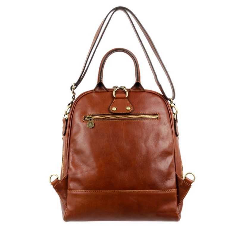 Womens Full Grain Italian Leather Backpack Convertible Bag - Regeneration Time Resistance