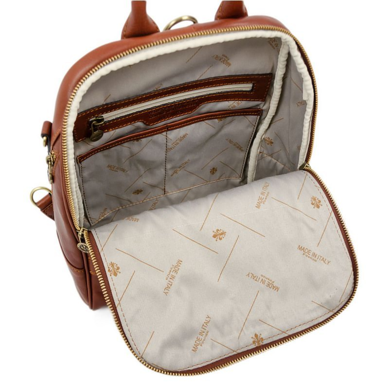 Womens Full Grain Italian Leather Backpack Convertible Bag - Regeneration Time Resistance