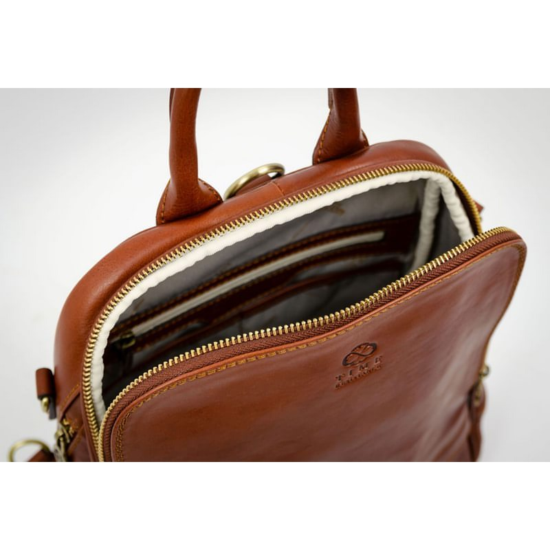 Womens Full Grain Italian Leather Backpack Convertible Bag - Regeneration Time Resistance