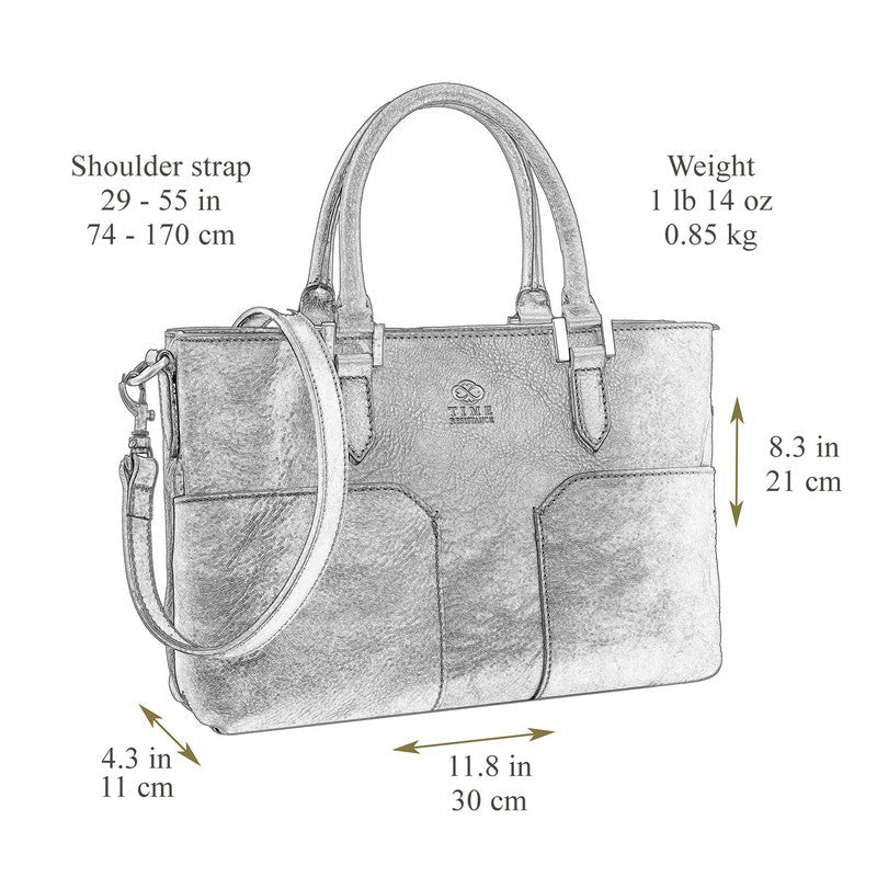 Full Grain Italian Leather Handbag Shoulder Bag - Camilla Time Resistance