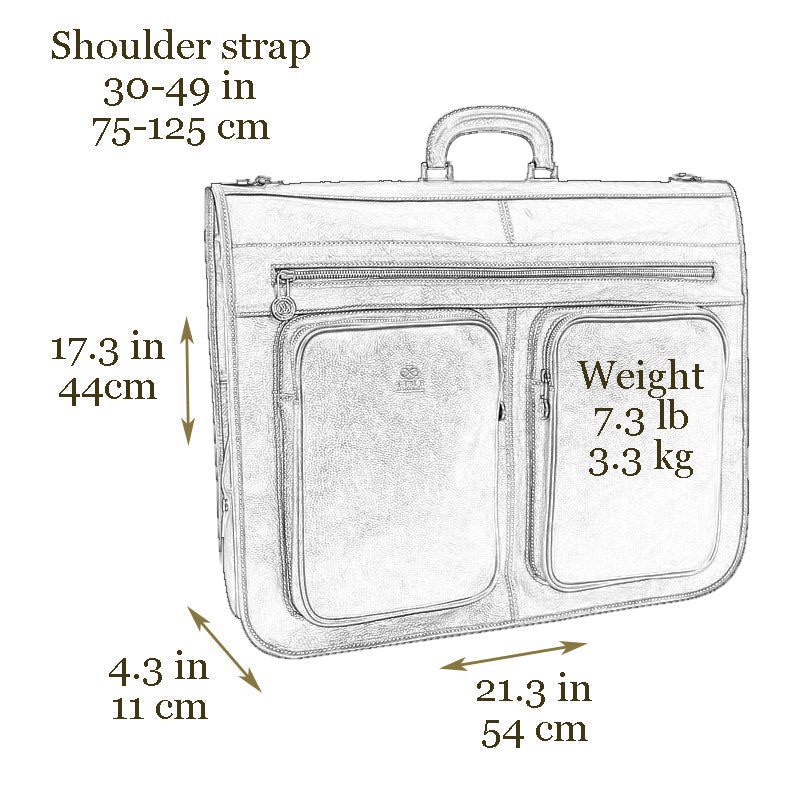 Full Grain Italian Leather Garment / Suit Bag - The Big Sleep Time Resistance