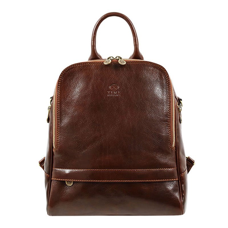Womens Full Grain Italian Leather Backpack Convertible Bag - Regeneration Time Resistance