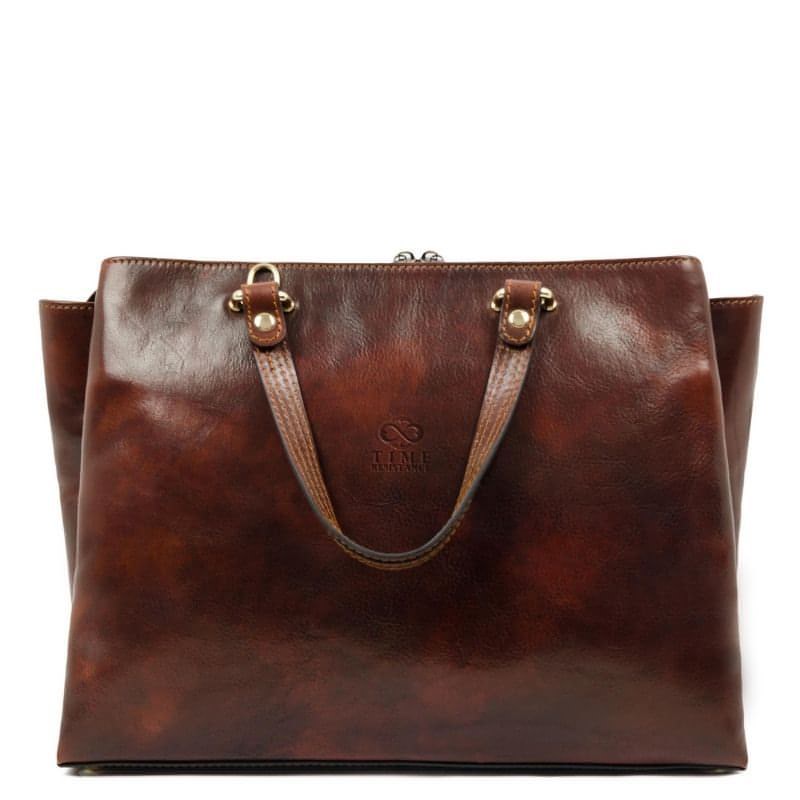 Letter Designer Leather Tote Handbag