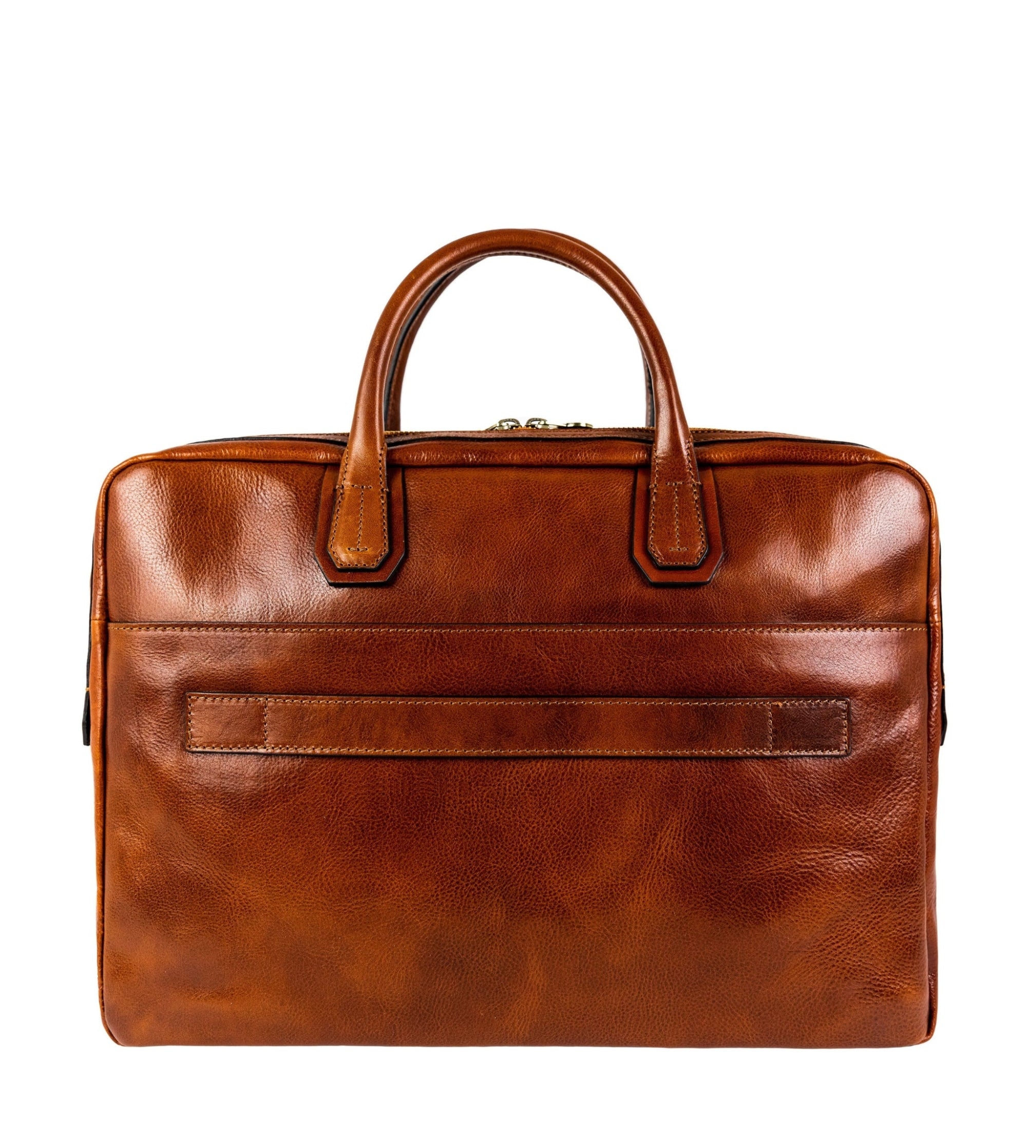 Large Full Grain Italian Leather Briefcase Laptop Bag - Nostromo