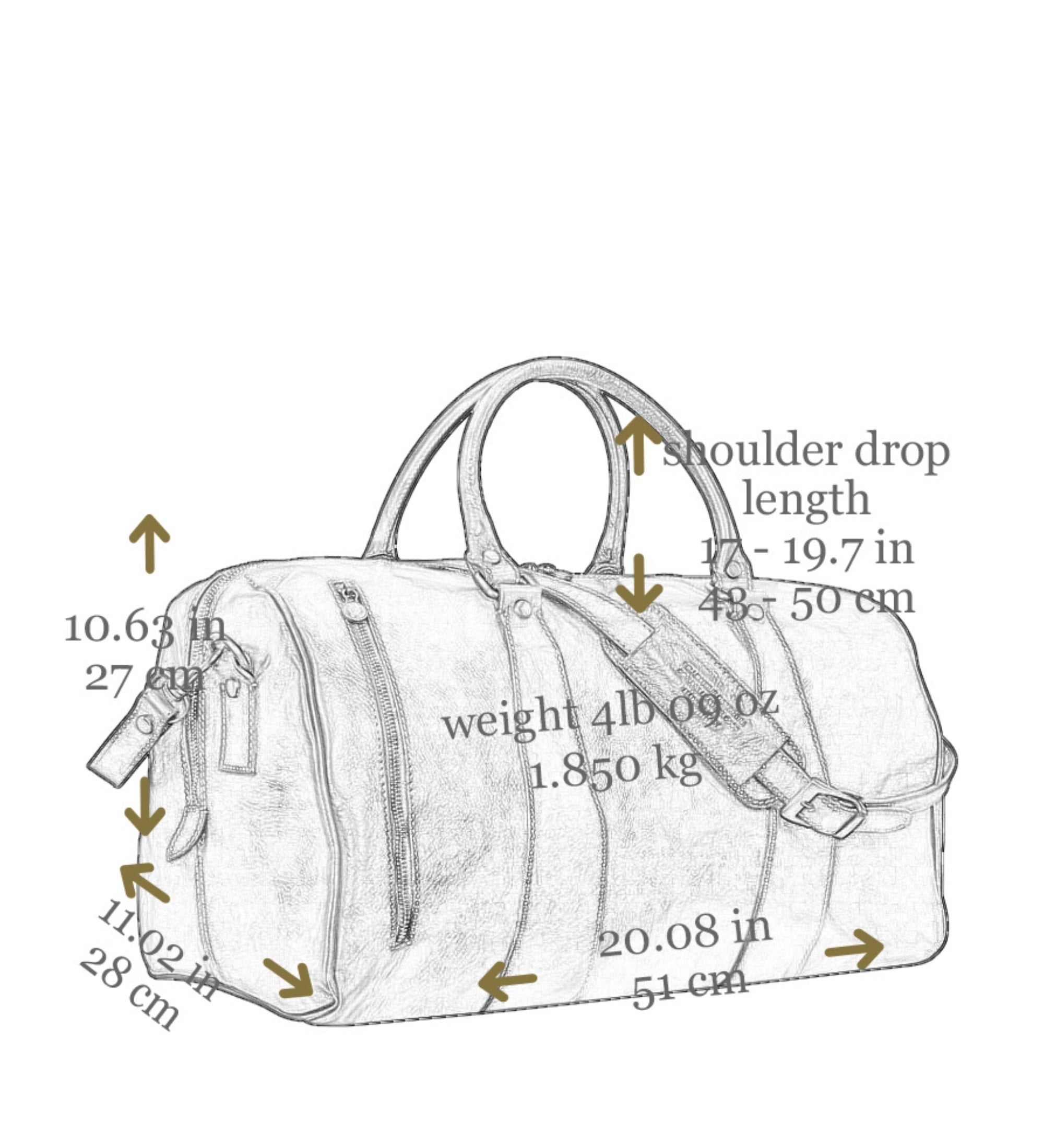 Full Grain Italian Leather Duffel Bag - Wise Children