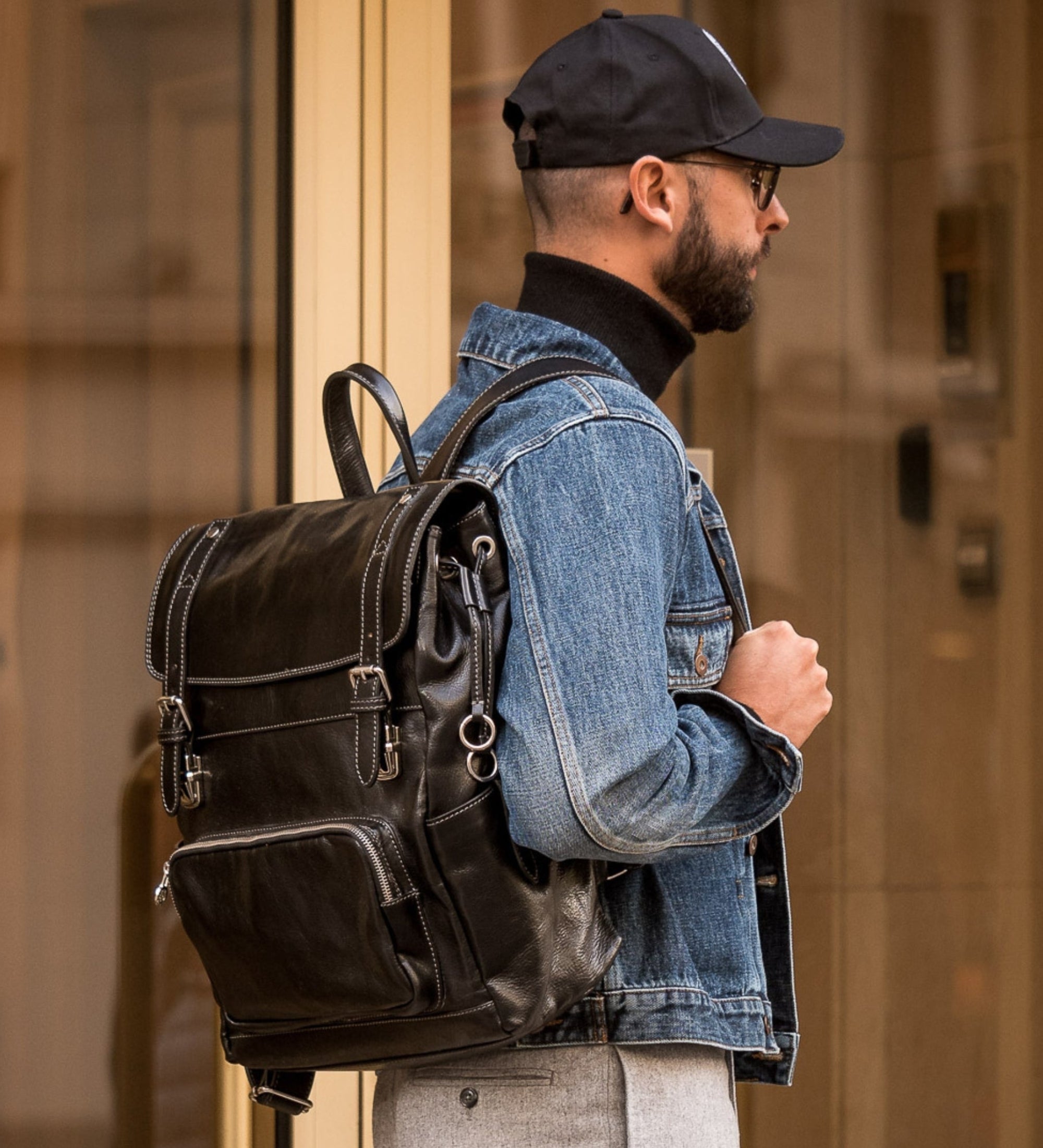 Full Grain Italian Leather Backpack - The Good Earth