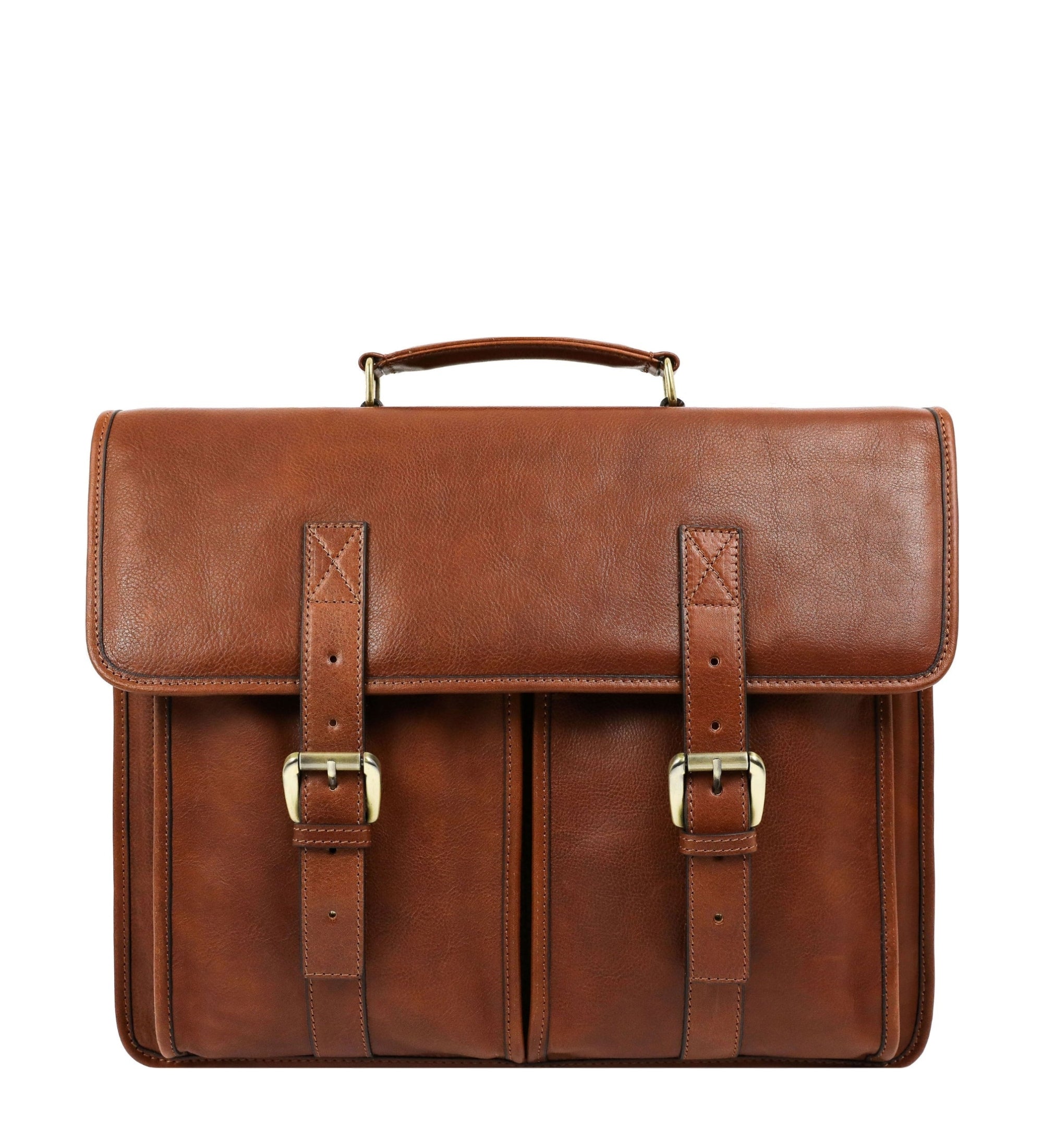 Full Grain Italian Leather Briefcase, Satchel Bag - The Time Machine