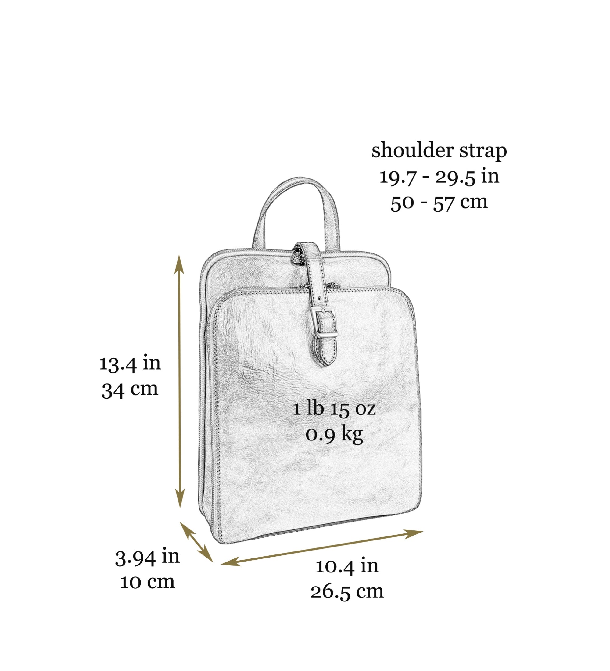 Umwandelbarer Rucksack aus vollnarbigem italienischem Leder für Damen - Clarissa