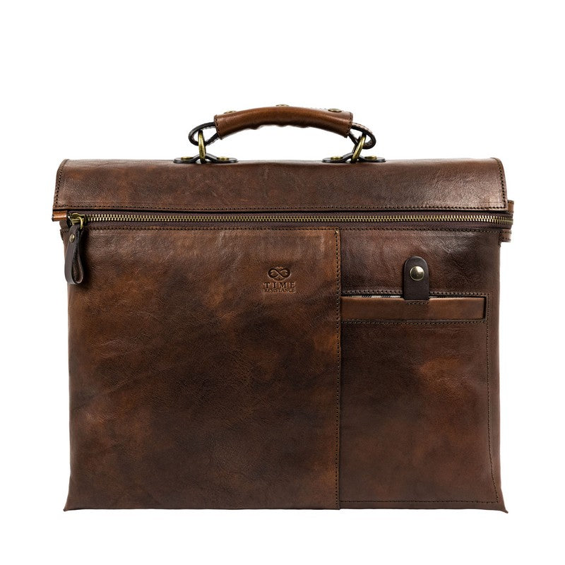 Brown Leather Briefcase Laptop Bag - From Here to Eternity